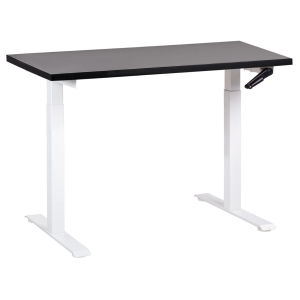 Secretária de pé ajustável manualmente destines 120 cm 72 cm preto/branco