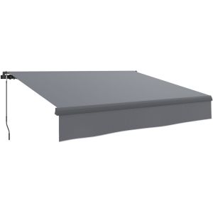 Toldo manual retrátil 295x200 cm alumínio, metal e poliéster color gris