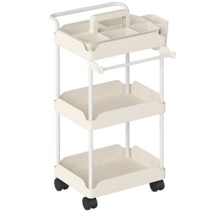 Carrinho auxiliar com roda 42x42,5x76 cm metal e plástico color blanco