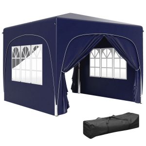 Tenda dobrável 300x300x273 cm metal e tecido oxford color azul Outsunny
