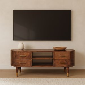Artisan furniture móvel multimédia valenza em madeira maciça