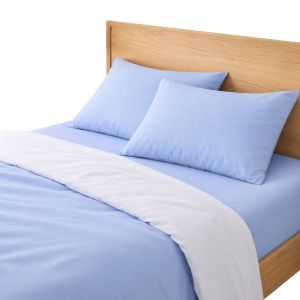 Jogo de sabanas 100% aLGodão liso azul cama de 150cm donegal collections