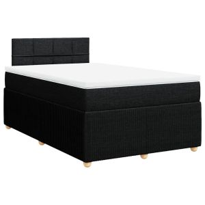 vidaXL cama box spring con colchón tela negro 120x200 cm