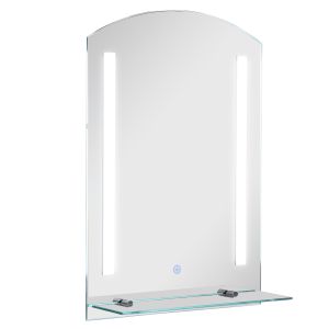 Espelho de banheiro com LED vidro, alumínio prata 50x15,1x70 cm