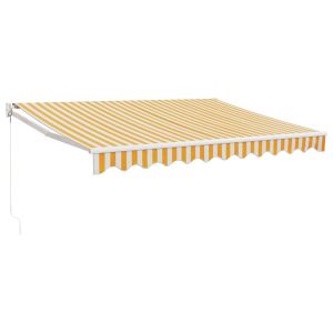 Toldo retrátil 3x2,5 m tecido e alumínio amarelo e branco