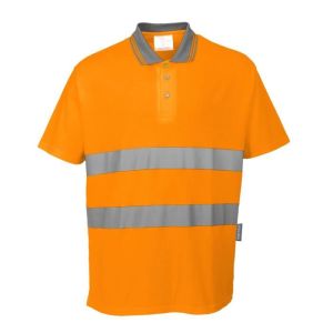 Camisa polo portwest comfort aLGodão de alta visibilidade - laranja