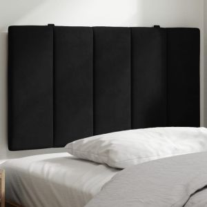 Almofadão de cabeceira 90 cm veludo preto ptob8622