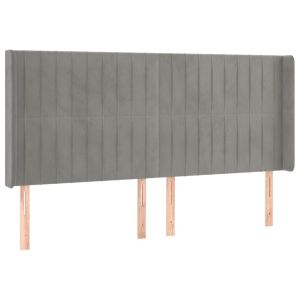 vidaXL cabecero con orejas de terciopelo gris claro 203x16x118/128 cm