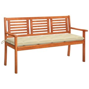 Banco de jardim 3 lugares c/ almofadão 150 cm eucalipto maciço pbk647288