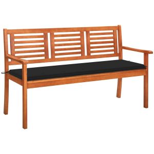 Banco de jardim 3 lugares c/ almofadão 150 cm eucalipto maciço pbk460203