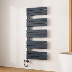 Emke toalheiro elétrico 1320x600 mm cinza antracite 800w Wi-Fi ipx4