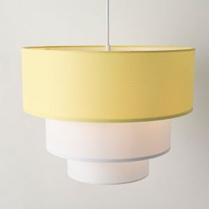 Candeeiro suspenso têxtil moderno 3 níveis branco 38x30 cm E27