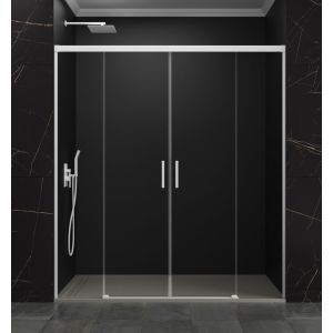 Divisória basic spazio 2 portas + 2 fixos transparente branco 210 cm