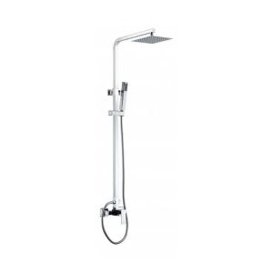 Coluna de duche monocomando com barra extensível em cromo