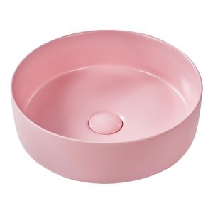 Lavatório de bancada gudar ⌀ 37 cm cerâmica rosa