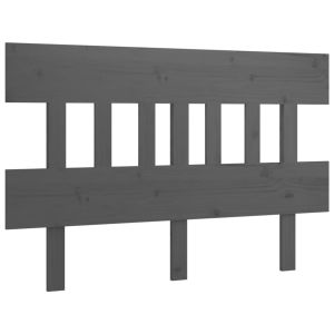 vidaXL cabecero de cama madera maciza de pino gris 143,5x3x81 cm