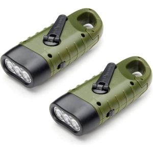 Pack 2 lanternas solar manivela LED emergência recarregáveis