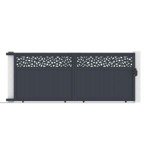 Portão correr dolomite ruivo 4 m h160 + poste eiffel 20x20