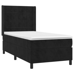 vidaXL cama box spring con colchón terciopelo negro 80x200 cm