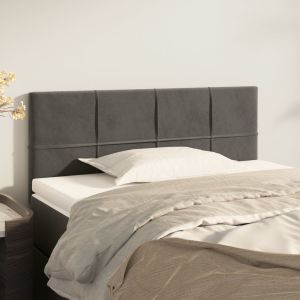 Cabeceira de cama veludo 80x5x78/88 cm cinzento-escuro ptob3702
