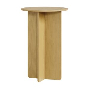 Mesa de apoio vappevn redonda 60xø40 cm aspeto carvalho [en.casa]