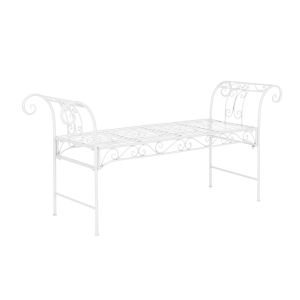 Cossila banco de jardim até 200 kg metal 70x147x46 cm - branco [en.casa]