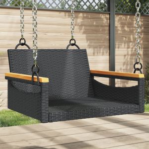 Banco baloiço 63x62x40 cm vime pe preto