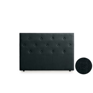 Cabeceira estofada victoria aqualine 145x115x12 cm - preto - moonia