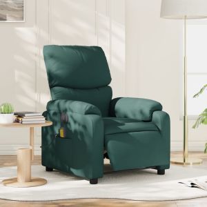 Poltrona reclinável de massagens elétrica tecido verde-escuro ewg7422
