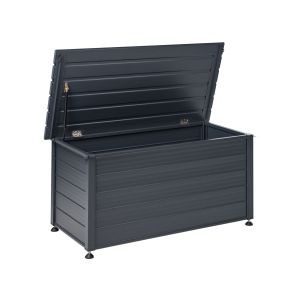 Caixa de arrumação campalto 123 cm 60 cm metal cinzento escuro