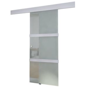 Porta deslizante em vidro e alumínio 178 cm prateado