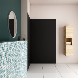 Painel de parede de alumínio para box de banheiro,preto fosco,120x120x210cm