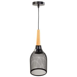 Candeeiro de teto em metal preto 13,5x13,5x35/105