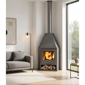 Fogão a lenha de canto modelo r7 - 8 kw