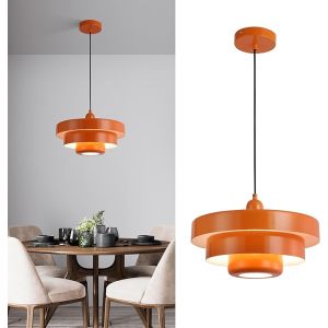 Lâmpada pendente mid-century laranja E27 d350mm