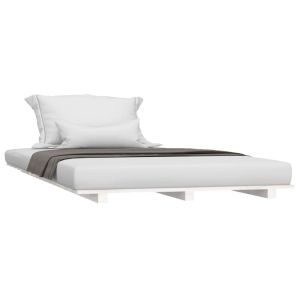 vidaXL estructura de cama madera maciza de pino blanco 90x190 cm