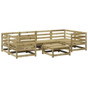 vidaXL juego de sofás de jardín 7 pzas madera de pino impregnada