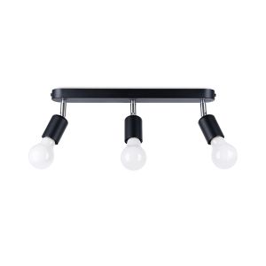 Lámpara de techo fornes 3 negro acero 40x13.5x6cm