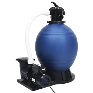 vidaXL filtro de arena válvula de 7 vías y bomba de 1000 w azul y negro