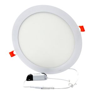 Lâmpada embutida LED redonda de 18 w, anel branco fosco, luz cct,