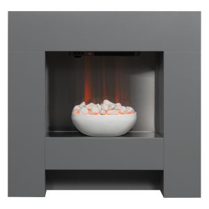Conjunto de lareira elétrica adam cubist em cinzento, 36 polegadas