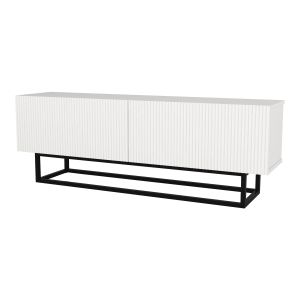 Móvel de tv verpsboga 2 portas base curta 135x32x47 cm - branco [en.casa]
