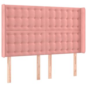 vidaXL cabecero con orejas de terciopelo rosa 147x16x118/128 cm