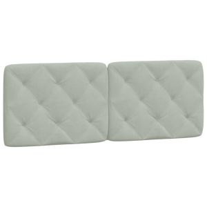 vidaXL cabecero de cama acolchado terciopelo gris claro 140 cm