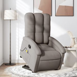 Poltrona elevatória de massagens tecido cinzento-acastanhado ewg1105