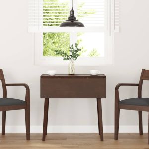 Mesa de jantar madeira seringueira maciça castanho wf378499