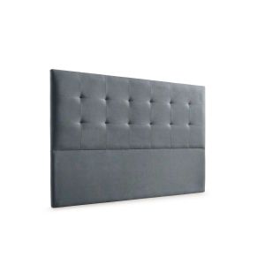 Cabeceira estofada atenea aqualine 100x120x8 cm - cinza escuro - moonia