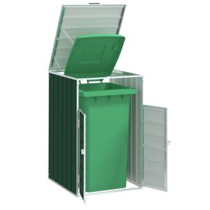 Abrigo para caixote do lixo 72x81x115 cm aço verde pt6566