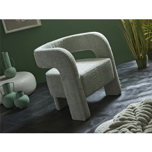 Poltrona bakari, tecido atoalhado verde macio, 72x63x74 cm