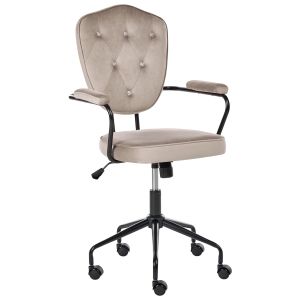 Cadeira home office velisse veludo taupe